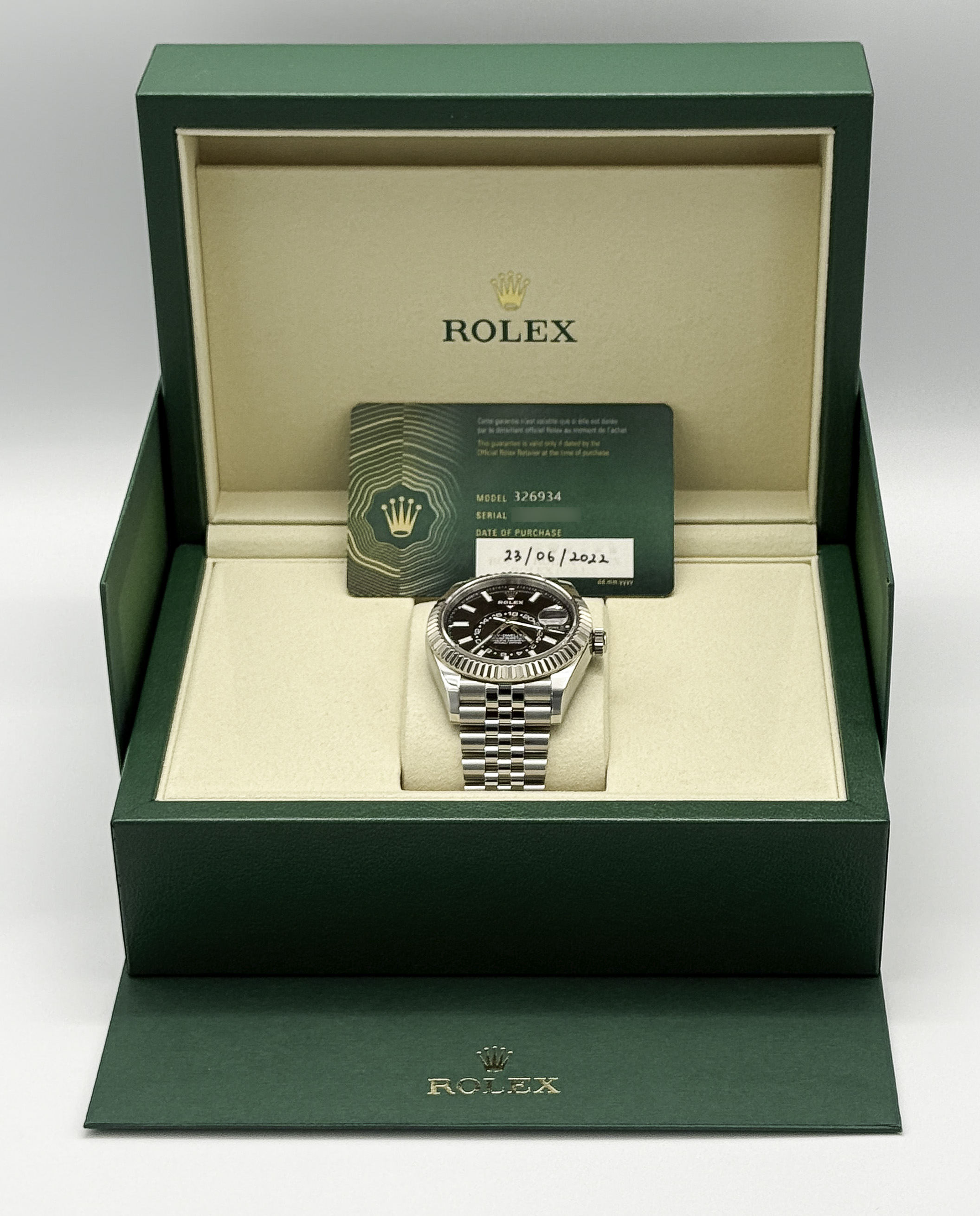 Rolex Sky-Dweller ref. 326934 — actual watch photograph