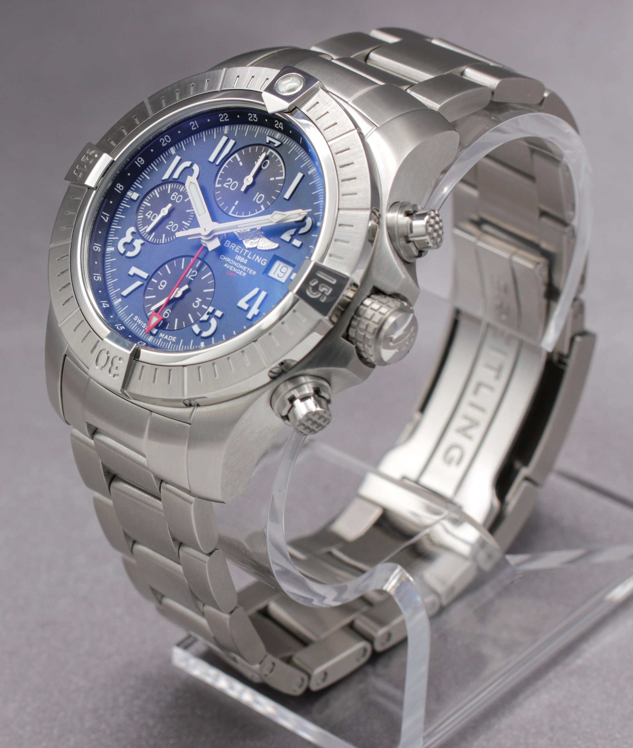 Breitling Avenger Chronograph GMT 45 ref. A24315101C1A1 — actual watch photograph