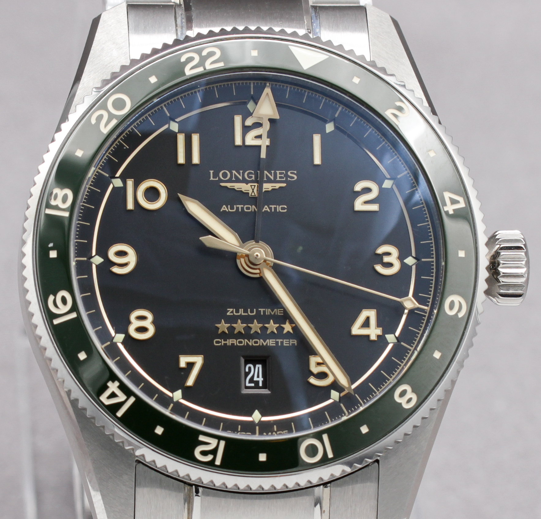 Longines Spirit Zulu Time ref. L3.812.4.63.6 — dial view