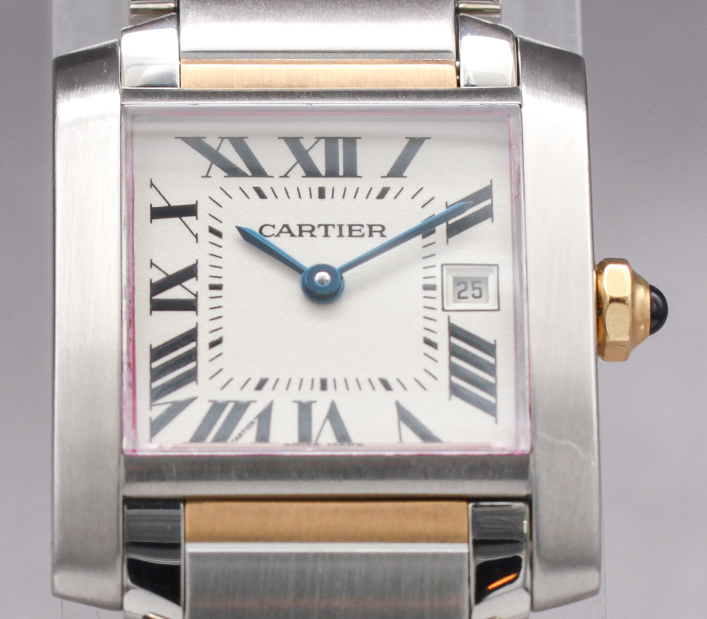 Cartier Tank Française, Ladies Two-Tone ref. W51012Q4 — dial view