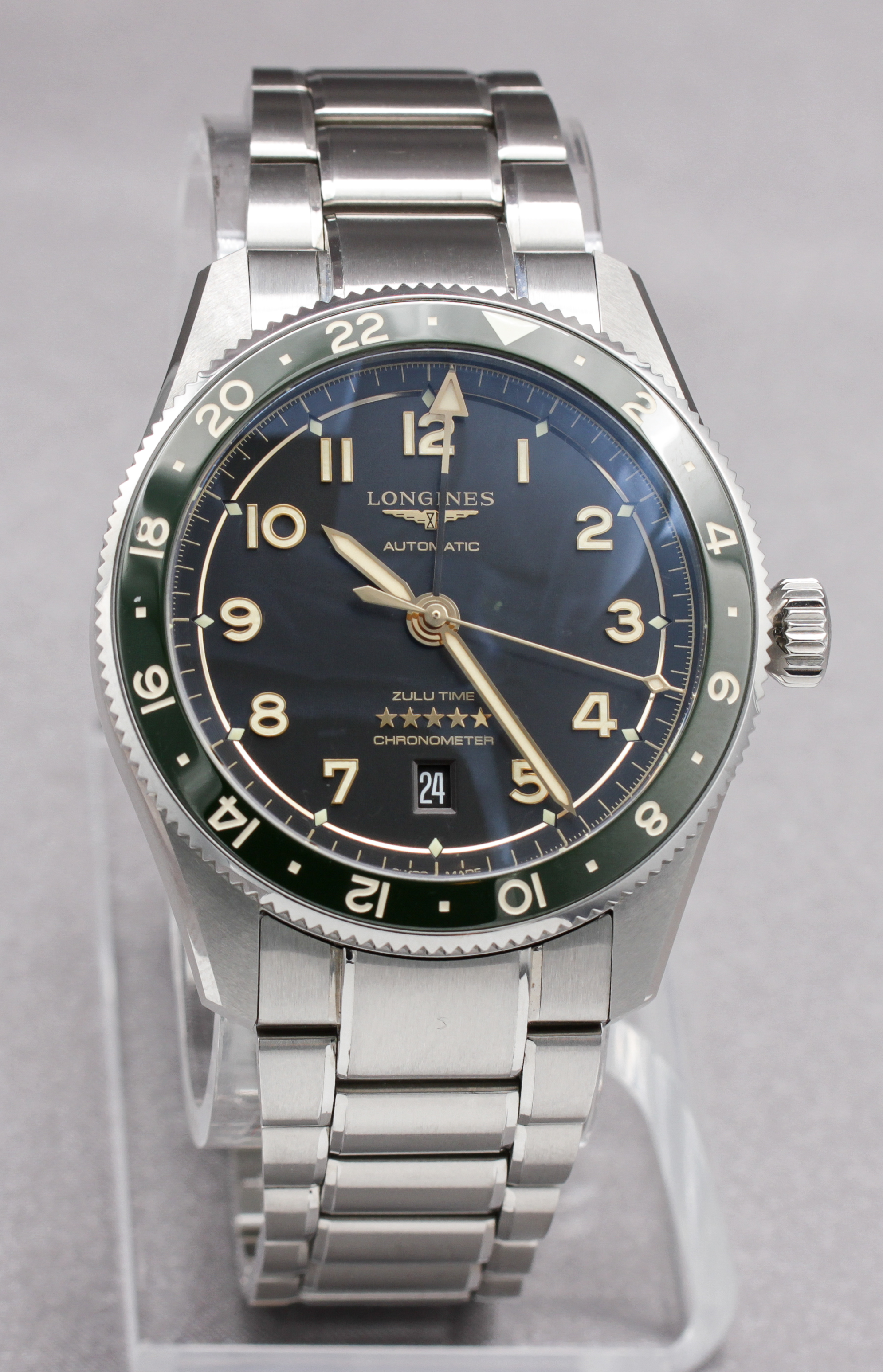 Longines Spirit Zulu Time ref. L3.812.4.63.6 — front view